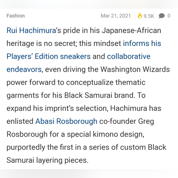 Rui Hachimura Black Samurai Washington Wizards Cherry Blossom Kimono Limited - Picture 9 of 11